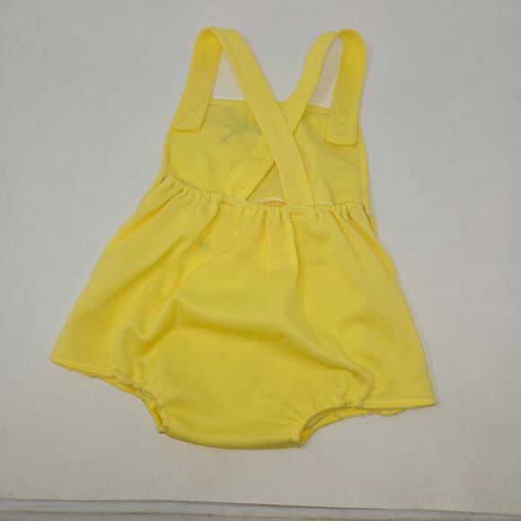 Vintage Healthtex Sun Suit Romper Jumper Yellow Lion Unisex 12 Month One Piece - Picture 7 of 9